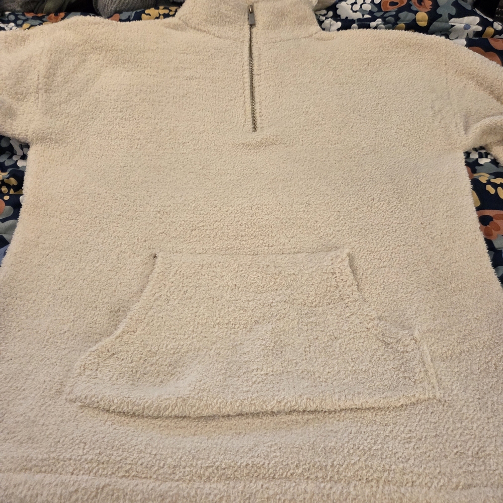 LOFT Beige Quarter Zip-Up Sweater - Picture 3 of 9